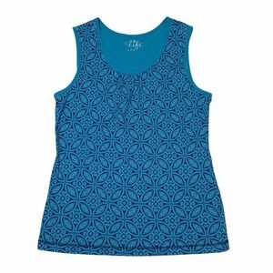 MADE for Life Blue Geometric Sleeveless Top L